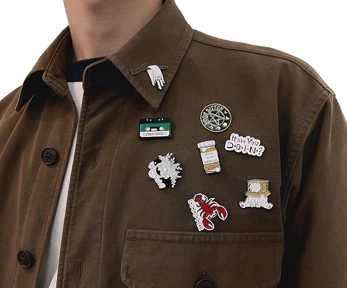 20/40/50 PCS Cute Enamel Backpack Pins, Funny Enamel Pins Bulk Set Cool Button Pins Aesthetic Brooch Lapel Pins Anime for Backpacks, Jackets, Hats, Kids, Girls