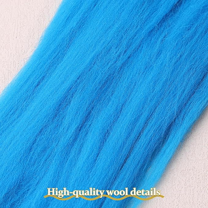 QMNNMA Wool Roving 0.88 lb (14.1 Ounces), Colored Natural Wool Roving for Spinning, Soft Chunky Yarn for Wool Felting, Felting Pad, Felting Supply, Wool Yarn Bulk, Carded Stuffing