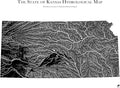 Muir Way Hydrological River Map of Kansas - Watershed Topographic Wall Art for Home, Office, or Travel Decor - Unframed Flat Paper Print, 18x24