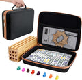 Bucher&Rossini Dominoes Set Double 12 with 4 Racks for Adults Kids, Mexican Train Dominoes Set Double 12, Mexican Train Dominoes (Double 12)