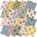 Ganeen 60 Pcs 10 x 10 Inch Highland Cow Quilting Fabric Squares Vintage Highland Cow Fat Patchwork Precut Strips Retro Multicolor Fabric Bundles for Holiday DIY Craft Sewing Quilt Material Handmade