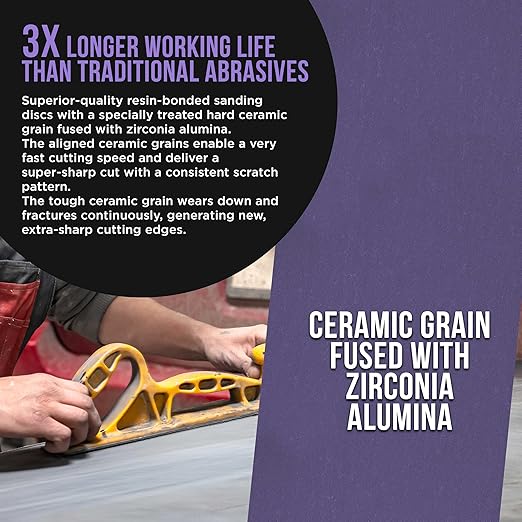 Dura-Gold Premium 320 Grit PSA Purple Film Ceramic Longboard Sandpaper, 2-3/4" Wide Continuous 20 Yard Roll - Self Adhesive Stickyback for Auto & Wood Air File Long Board Sanders, Hand Sanding Blocks