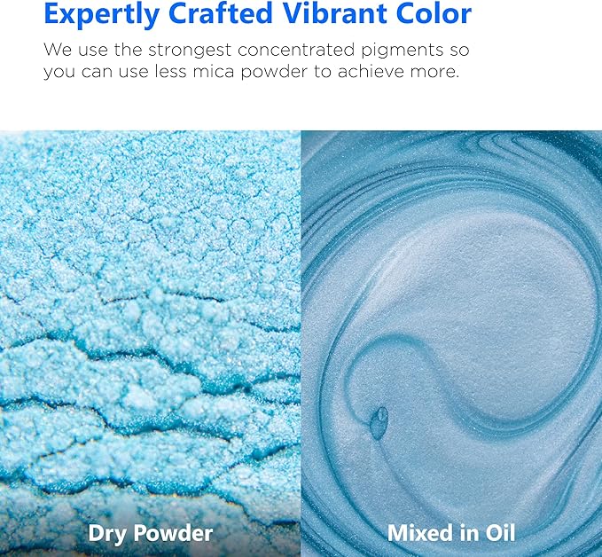 Rolio Premium Mica Powder - Electric Blue (50G / 1.76oz) - 1 Jar of Blue Pigment Powder for Epoxy Resin, Dye, Soap Making, Nail Polish, Paint, Candle Making, Bath Bombs, Slime
