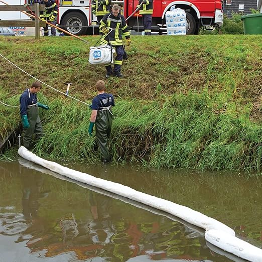 PIG Oil Boom - Oil-Only Absorbent Boom - 2 Pack - 5" x 20' Boom - Absorbs up to 12 gallons per Boom - BOM408
