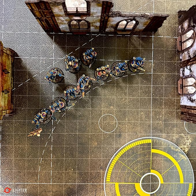 44'' x 60'' Battle Mat Gridded War-Gaming Mat for WH40K - Made of Synthetic Leather, 1.1mm Thickness (Doomsday Barrens)