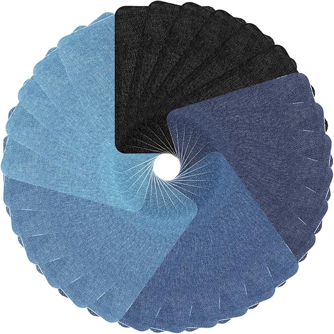 Augshy 29pcs Jean Iron on Patches for Clothing Repair 4.9 X 3.7 Inch Iron on Patches for Clothing