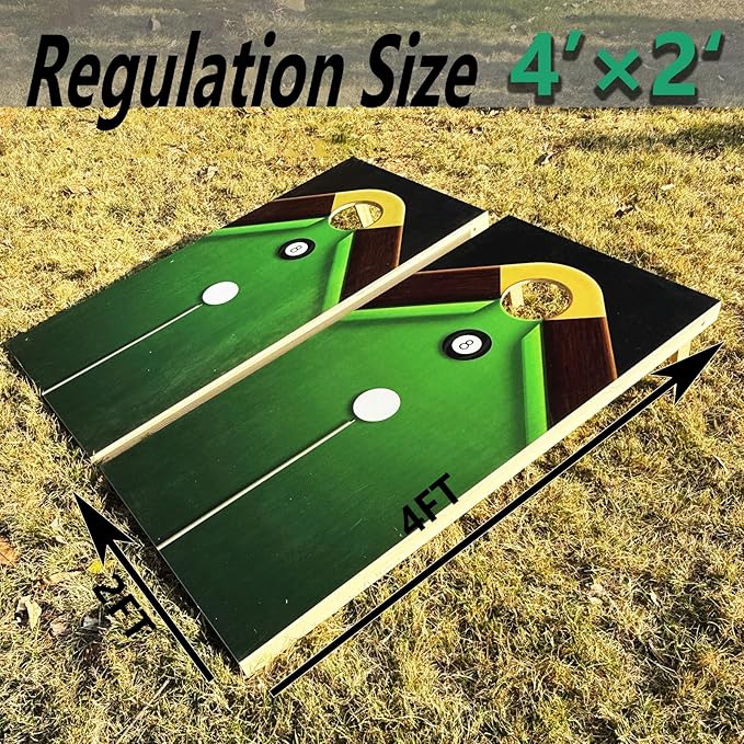 4×2FT Cornhole Board Set,Wooden Corn Hole Games for Adults Bean Bag Toss Game Set, with Corn Hole Bags Set 8,2 Cornhole Boards and a Carrying Case for Wedding/Party/Outdoor/Hiking/Yard