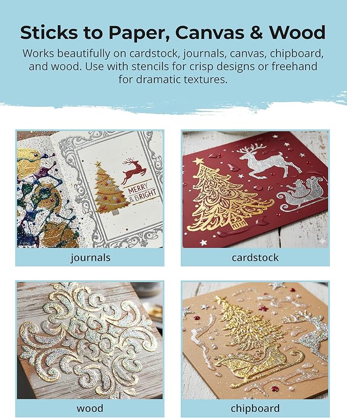 The Crafter’s Workshop – Tacky-When-Dry Gel Medium, Foil Adhesive for Paper Crafts, Journaling & Mixed Media | Dries Clear & Tacky for Glitter, Gilding & Mica Effects, 2 oz Jar