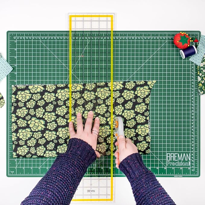 Breman Precision Quilting Rulers – 6x24 Inch Clear Acrylic Rulers for Quilting and Sewing – Laser-Cut Edge, Easy-Read Grid Lines, Angled Markers – Fabric Guide for Left & Right-Handed Users