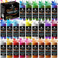 24 Color Pigment Paste for Epoxy Resin Set [ Glitter Series ] – Opaque Epoxy Pigment, Epoxy Dye Paste & High Concentration Mica Powder for Resin Art, Jewelry, Tumblers, Coasters & Crafts