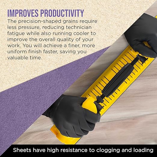 Dura-Gold Premium 40 Grit PSA Purple Film Ceramic Longboard Sandpaper, 2-3/4" Wide Continuous 12 Yard Roll - Self Adhesive Stickyback for Auto & Wood Air File Long Board Sanders, Hand Sanding Blocks