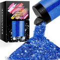 Holographic Chunky Glitter, 5.64oz/160g Craft Glitter Powder Mixed Chunky Flakes, Iridescent Nail Sequins for Nail Art, Hair, Epoxy Resin, Tumblers, Slime, Painting, Festival Decor (Galaxy Blue)