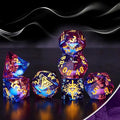 The Eye of Mystery Liquid Core DND Dice Set – Unique Resin Dice Set for Dungeons & Dragons – Red Blue Galaxy Dice Set for D&D Gifts