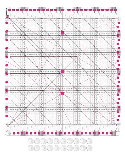 Quilting Ruler- 12.5 * 12.5" Slotted Rulers for Quilting and Sewing Quilt Strip Rulers for Fabric Precise Cutting