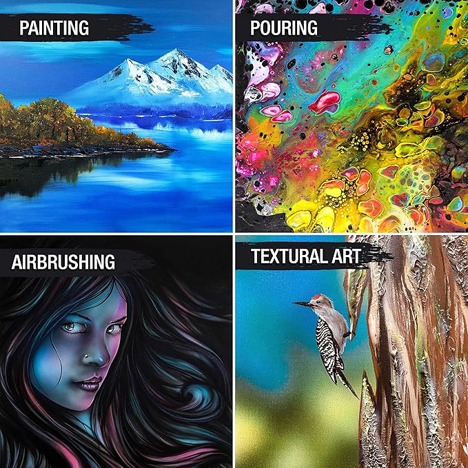U.S. Art Supply Square Stretched Canvas for Painting 12x12 inch Gallery Depth 1-1/2" Thick, 3-Pack - 12oz Acrylic Gesso Triple Primed, Professional Artist Quality, 100% Cotton - Pouring, Oil Paint