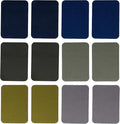 Johnson & Smith Iron On Patches - 12-Piece Iron On Patch for Clothing, Pants Repair - Adhesive Fabric Patches - Easy to Use, No Sewing Needed - Cool Rectangle Patches – Green and Navy