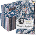 Trendables Floral Napkins for decoupage 100 Pcs 3 Ply floral paper napkins decorative Guest Towels Disposable Bathroom, Flower Design For Tea Party Decorations, Dinners & Weddings