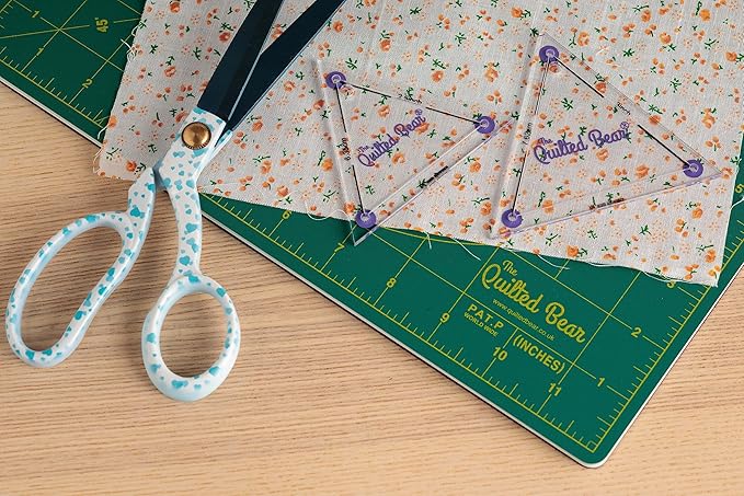 The Quilted Bear Triangle Quilting Templates – 8 Clear Non-Slip Acrylic Quilt Templates for Precise Fabric Cutting & Stress-Free Machine Quilting - Ideal for Quilt & Sewing Supplies (¾–3")
