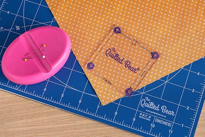 The Quilted Bear Square Quilting Templates – 8 Clear Non-Slip Acrylic Quilt Templates for Precise Fabric Cutting & Stress-Free Machine Quilting - Ideal for Quilt & Sewing Supplies (¾–3")