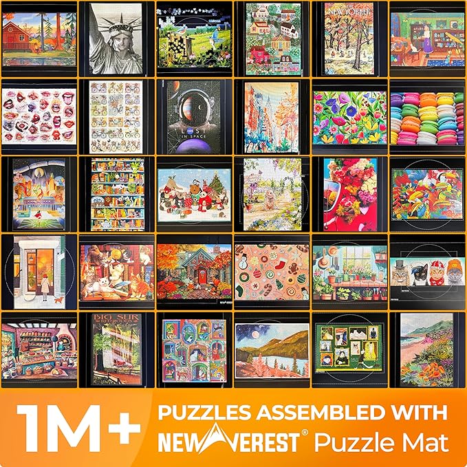 The Original Newverest Jigsaw Puzzle Mat Roll Up, Rose Gold, 46” x 26” Portable Keeper Up to 1500 pieces with Non-Slip Rubber Bottom & Smooth Top + 3 Puzzle Sorting Trays & Travel-Friendly Storage Bag