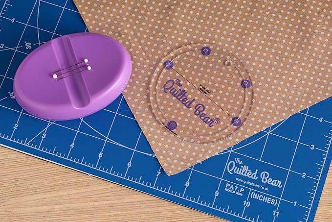 The Quilted Bear Circle Quilting Templates – 8 Clear Non-Slip Acrylic Quilt Templates for Precise Fabric Cutting & Stress-Free Machine Quilting - Ideal for Quilt & Sewing Supplies (¾–3")