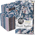 Trendables Floral Napkins for decoupage 200 Pcs 3 Ply floral paper napkins decorative Guest Towels Disposable Bathroom, Flower Design For Tea Party Decorations, Dinners & Weddings