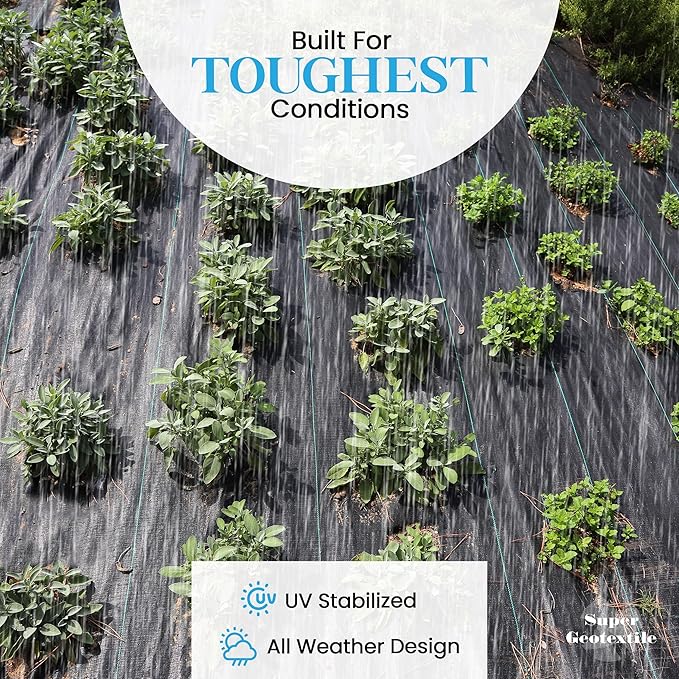 Woven Geotextile Fabric for Driveway and Road Stabilization, Construction Underlayment, Erosion Control, Commercial Grade 50 Year for Gravel Roads and Pavers (4x100)