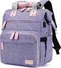 Crochet Backpack,Knitting Bag Backpack Yarn Storage Organizer Travel Crochet Bag with USB Charging Port,Large Yarn Tote Bag, Purple, Crochet Backpack, Travel