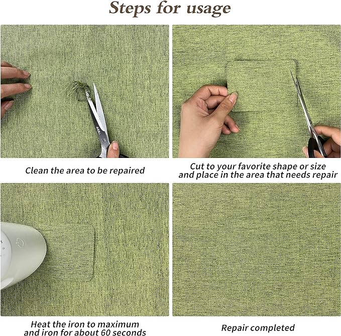 King Mountain Premium Linen Fabric Iron-on Repair Patch, Inside&Outside Fabric Repair Patch, 3"x60" with Backing Glue Linen Repair Decorative Patch kit (Linen-3"x60", Dark Grey)